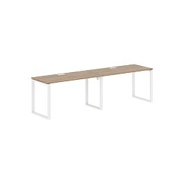 Стол 2-х местный EQWST 2767 Дуб Денвер светлый/Белый 2726х670х750 EDIS - Фото предпросмотра