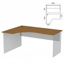 Стол эргономичный ЧАСТЬ 1 "Арго", 1600х1200х760 мм, левый, орех - Фото предпросмотра