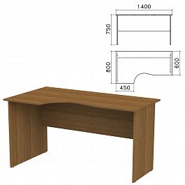 Стол письменный эргономичный "Канц", 1400х800х750 мм, левый, цвет орех пирамидальный, СК36.9 - Фото предпросмотра
