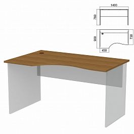 Стол эргономичный ЧАСТЬ 1 "Арго", 1400х900х760 мм, левый, орех - Фото предпросмотра