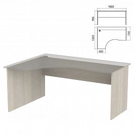 Стол эргономичный ЧАСТЬ 2 "Арго", 1600х1200х760 мм, левый/правый, ясень шимо - Фото предпросмотра