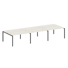 Metal System Quattro Р. ст. на 6 раб. места на П-образном м/к 40БП.СМ-6.3 Дуб наварра/Антрацит металл 4200*1475*750 - Фото предпросмотра