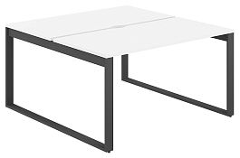 Рабочая станция Allegro 1400х1438х750  / профиль О-образный: 70х20 антрацит; столешница с вырезом: белый - Фото предпросмотра
