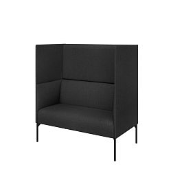 Двухместный диван с высокой спинкой Mona 125x71x135 чёрный - Фото предпросмотра