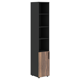 Шкаф высокий узкий VRHCS 40.5 Американский орех/Яшма черный 400х430х2253 VELION VENEER - Фото предпросмотра