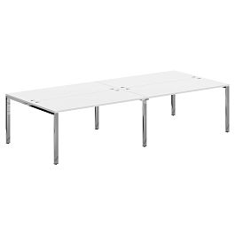 Стол 4-х местный XGWST 3214.1 Белый/Нержавеющая сталь 3200х1406х750 XTEN GLOSS - Фото предпросмотра