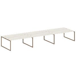 Metal System Quattro Р. ст. на 6 раб. места на О-образном м/к 40БО.СМ-6.5 Дуб наварра/Мокко металл 5400*1475*750 - Фото предпросмотра