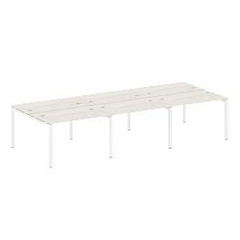 Metal System Quattro Р. ст. на 6 раб. места на П-образном м/к 50БП.СМ-6.2 Дуб наварра/Белый металл 3600*1475*750 - Фото предпросмотра