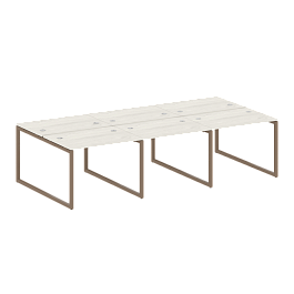 Metal System Quattro Р. ст. на 6 раб. места на О-образном м/к 40БО.СМ-6.1 Дуб наварра/Мокко металл 3000*1475*750 - Фото предпросмотра
