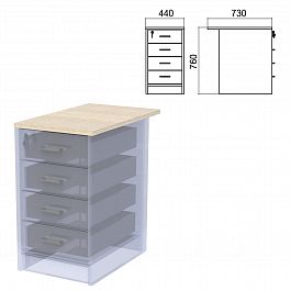 Крышка для тумбы приставной (АТ-07) "Арго", 440х730х22 мм, ясень шимо - Фото предпросмотра