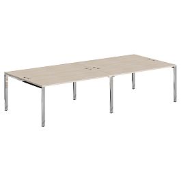 Стол 4-х местный XGWST 3214.1 Бук Тиара/Нержавеющая сталь 3200х1406х750 XTEN GLOSS - Фото предпросмотра