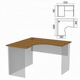 Стол компактный ЧАСТЬ 1 "Арго", 1200х1200х760 мм, левый, орех, А-203.60 - Фото предпросмотра