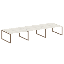 Metal System Quattro Р. ст. на 6 раб. места на О-образном м/к 50БО.СМ-6.4 Дуб наварра/Мокко металл 4800*1475*750 - Фото предпросмотра