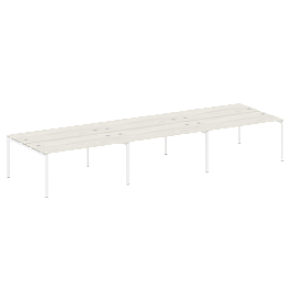 Metal System Quattro Р. ст. на 6 раб. места на П-образном м/к 50БП.СМ-6.4 Дуб наварра/Белый металл 4800*1475*750 - Фото предпросмотра