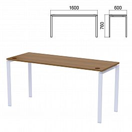 Столешница стола на металлокаркасе "Арго", 1600х600х760 мм, орех - Фото предпросмотра