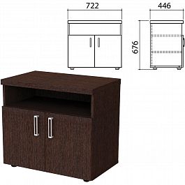 Тумба для оргтехники "Приоритет" 722х446х676 мм, 2 двери, полка, венге, К-928, К-928 венге - Фото предпросмотра