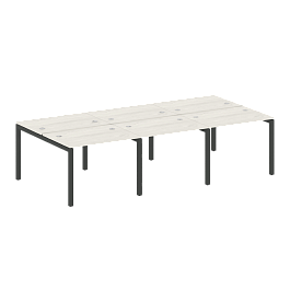 Metal System Quattro Р. ст. на 6 раб. места на П-образном м/к 50БП.СМ-6.1 Дуб наварра/Антрацит металл 3000*1475*750 - Фото предпросмотра