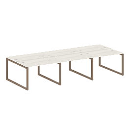 Metal System Quattro Р. ст. на 6 раб. места на О-образном м/к 50БО.СМ-6.2 Дуб наварра/Мокко металл 3600*1475*750 - Фото предпросмотра