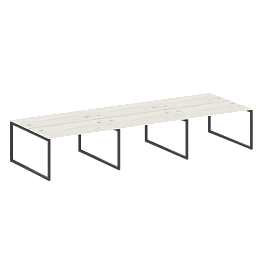 Metal System Quattro Р. ст. на 6 раб. места на О-образном м/к 40БО.СМ-6.3 Дуб наварра/Антрацит металл 4200*1475*750 - Фото предпросмотра