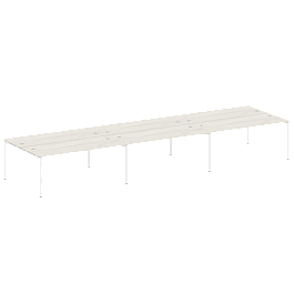 Metal System Quattro Р. ст. на 6 раб. места на П-образном м/к 40БП.СМ-6.5 Дуб наварра/Белый металл 5400*1475*750 - Фото предпросмотра
