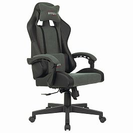 Кресло компьютерное BRABIX "Striker GM-121", синхромеханизм, 2 подушки, экокожа/велюр, черное/серое, 532961 - Фото предпросмотра