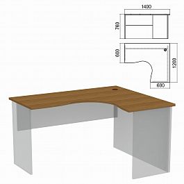 Стол компактный ЧАСТЬ 1 "Арго", 1400х1200х760 мм, правый, орех - Фото предпросмотра