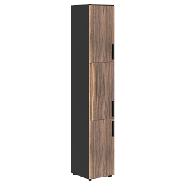 Шкаф высокий узкий VRHCS 40.8 Американский орех/Яшма черный 400х430х2253 VELION VENEER - Фото предпросмотра
