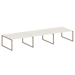 Metal System Quattro Р. ст. на 6 раб. места на О-образном м/к 40БО.СМ-6.4 Дуб наварра/Мокко металл 4800*1475*750 - Фото предпросмотра