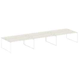 Metal System Quattro Р. ст. на 6 раб. места на О-образном м/к 40БО.СМ-6.5 Дуб наварра/Белый металл 5400*1475*750 - Фото предпросмотра