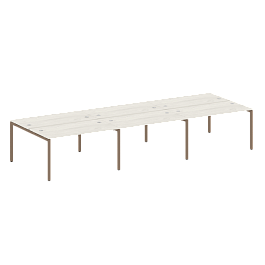 Metal System Quattro Р. ст. на 6 раб. места на П-образном м/к 40БП.СМ-6.3 Дуб наварра/Мокко металл 4200*1475*750 - Фото предпросмотра