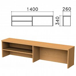 Надстройка для стола письменного "Монолит", 1400х260х340 мм, 1 полка, цвет бук бавария, НМ38.1 - Фото предпросмотра