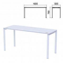 Столешница стола на металлокаркасе "Арго", 1600х600х760 мм, серая - Фото предпросмотра