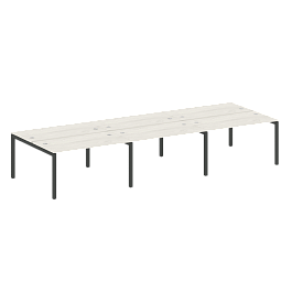 Metal System Quattro Р. ст. на 6 раб. места на П-образном м/к 50БП.СМ-6.3 Дуб наварра/Антрацит металл 4200*1475*750 - Фото предпросмотра