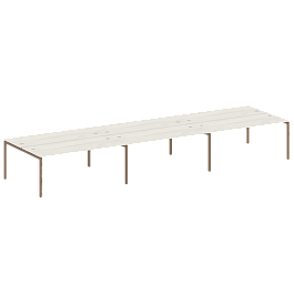 Metal System Quattro Р. ст. на 6 раб. места на П-образном м/к 40БП.СМ-6.5 Дуб наварра/Мокко металл 5400*1475*750 - Фото предпросмотра