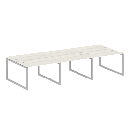 Metal System Quattro Р. ст. на 6 раб. места на О-образном м/к 50БО.СМ-6.2 Дуб наварра/Серый металл 3600*1475*750 - Фото предпросмотра