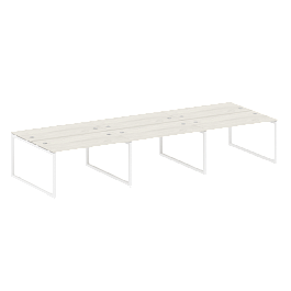 Metal System Quattro Р. ст. на 6 раб. места на О-образном м/к 50БО.СМ-6.3 Дуб наварра/Белый металл 4200*1475*750 - Фото предпросмотра
