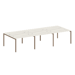 Metal System Quattro Р. ст. на 6 раб. места на П-образном м/к 40БП.СМ-6.2 Дуб наварра/Мокко металл 3600*1475*750 - Фото предпросмотра