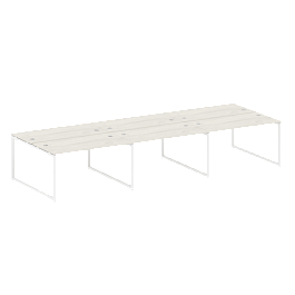 Metal System Quattro Р. ст. на 6 раб. места на О-образном м/к 40БО.СМ-6.3 Дуб наварра/Белый металл 4200*1475*750 - Фото предпросмотра