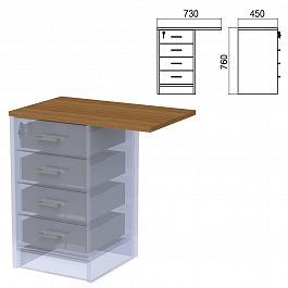 Крышка для тумбы приставной (АТ-05) "Арго", 730х450х22 мм, орех - Фото предпросмотра