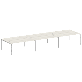 Metal System Quattro Р. ст. на 6 раб. места на П-образном м/к 40БП.СМ-6.5 Дуб наварра/Серый металл 5400*1475*750 - Фото предпросмотра