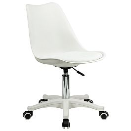 Кресло стул BRABIX "Eames MG-310 PL", пластик белый, экокожа белая, 532926 - Фото предпросмотра
