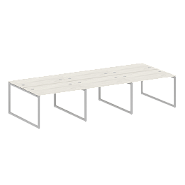 Metal System Quattro Р. ст. на 6 раб. места на О-образном м/к 40БО.СМ-6.2 Дуб наварра/Серый металл 3600*1475*750 - Фото предпросмотра