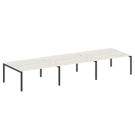 Metal System Quattro Р. ст. на 6 раб. места на П-образном м/к 50БП.СМ-6.4 Дуб наварра/Антрацит металл 4800*1475*750 - Фото предпросмотра