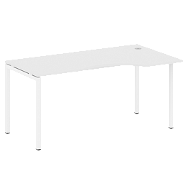 Metal System Quattro Стол криволинейный правый на П-образном м/к 40БП.СА-1 (R) Белый/Белый металл 1600*900*750 - Фото предпросмотра