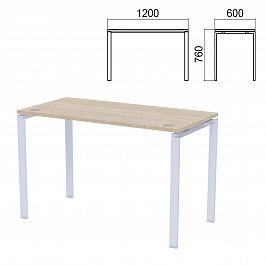 Столешница стола на металлокаркасе "Арго", 1200х600х760 мм, ясень шимо - Фото предпросмотра